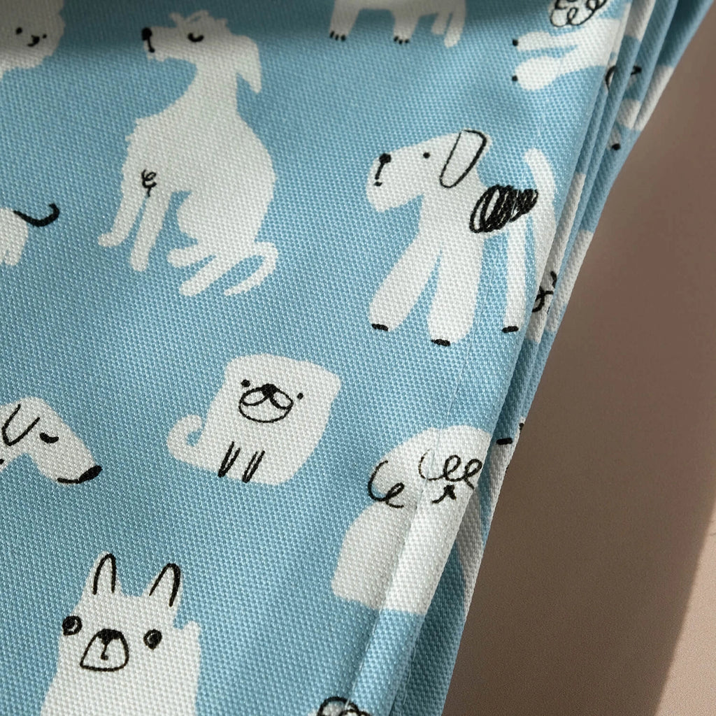 Dogs White and Blue 100% Cotton Tea Towel by The Moonlit Press for sale at Mostyn
