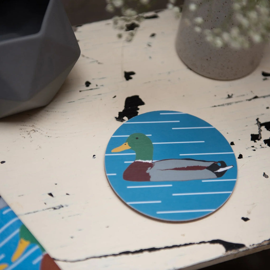 'Duck' Cork Backed Coaster from The Owlery for sale at Mostyn