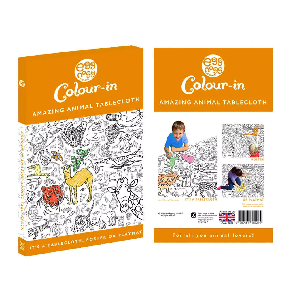 Amazing Animals Giant Colouring In Poster Tablecloth from Eggnogg Colour In for sale at Mostyn