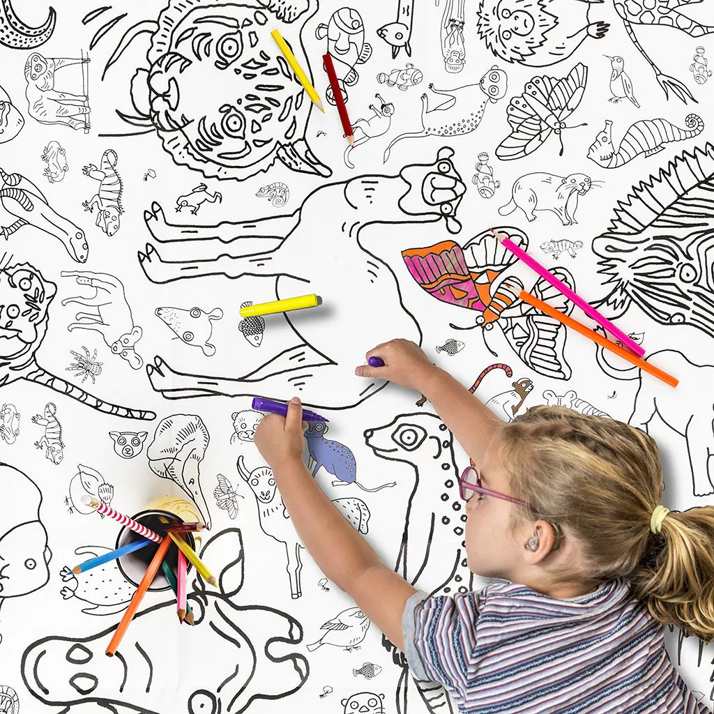 Amazing Animals Giant Colouring In Poster Tablecloth from Eggnogg Colour In for sale at Mostyn