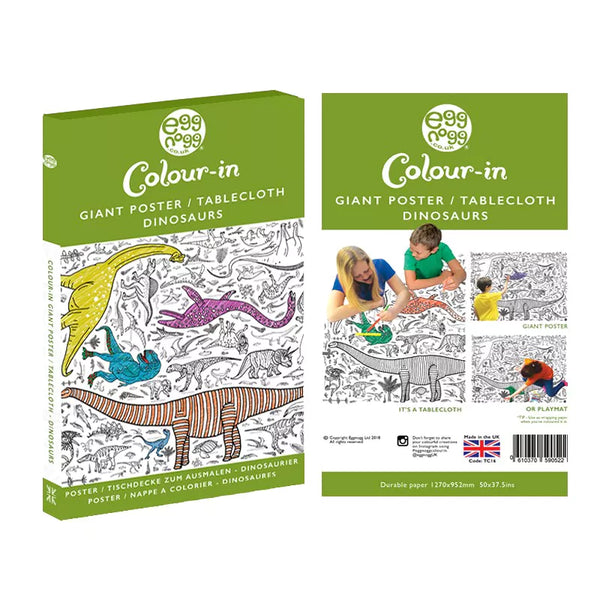 Dinosaur Giant Colouring In Poster Tablecloth from Eggnogg Colour In for sale at Mostyn