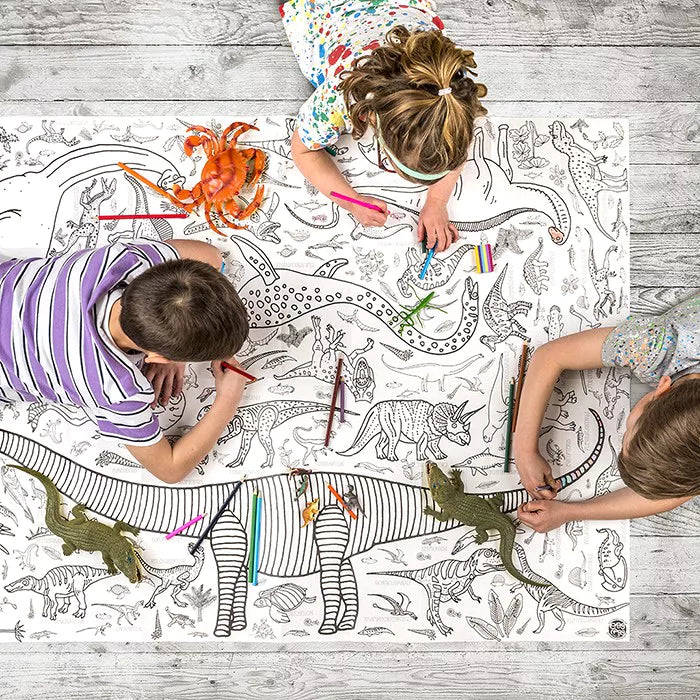 Dinosaur Giant Colouring In Poster Tablecloth from Eggnogg Colour In for sale at Mostyn