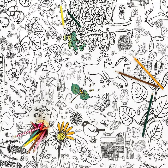 Countryside Giant Colouring In Poster Tablecloth from Eggnogg Colour In for sale at Mostyn