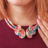 A Handcrafted California Bloom Liberty Print Fabric Eight Knot Adjustable Necklace from Bunny Bosworth for sale at Mostyn