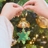 Emerald Snowflake Hand Marbled Christmas Decoration Greeting Card from Paper Mirchi for sale at Mostyn