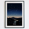 Eryri Blue Night Sky Welsh Astrometry Art Print by Full Of Stars for sale at Mostyn