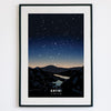 Eryri Blue Night Sky Welsh Astrometry Art Print by Full Of Stars for sale at Mostyn