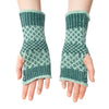Fair Isle 100% Merino Wool Fingerless Gloves Ocean/Teal by Elin Manon for sale at Mostyn