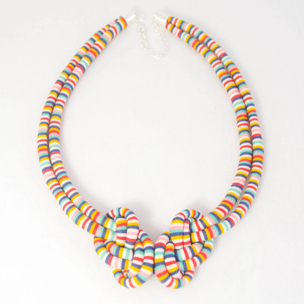 Fairground Follies Eight Knot Fabric Necklace from Bunny Bosworth for sale at Mostyn