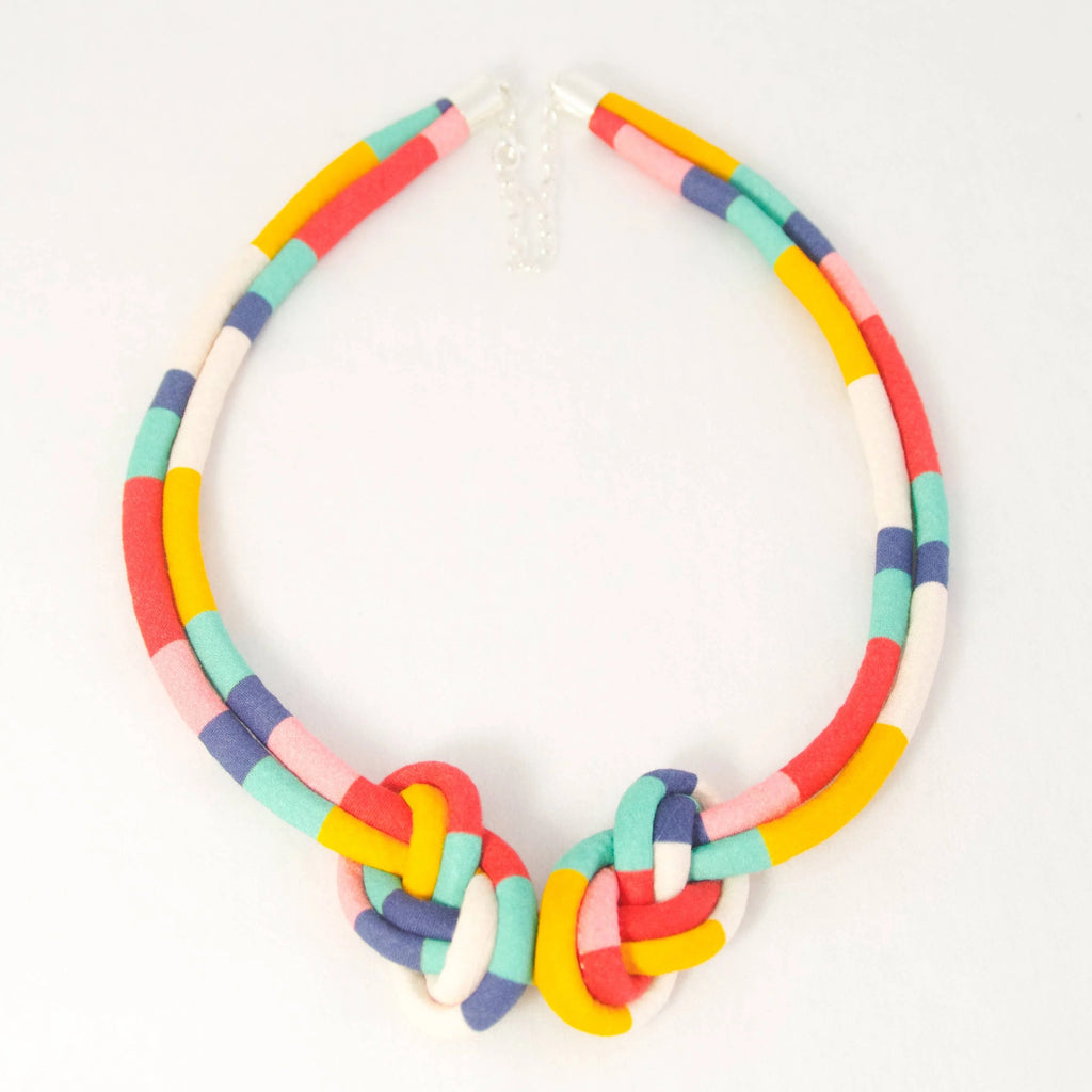 Fairground Follies Eight Knot Fabric Necklace from Bunny Bosworth for sale at Mostyn