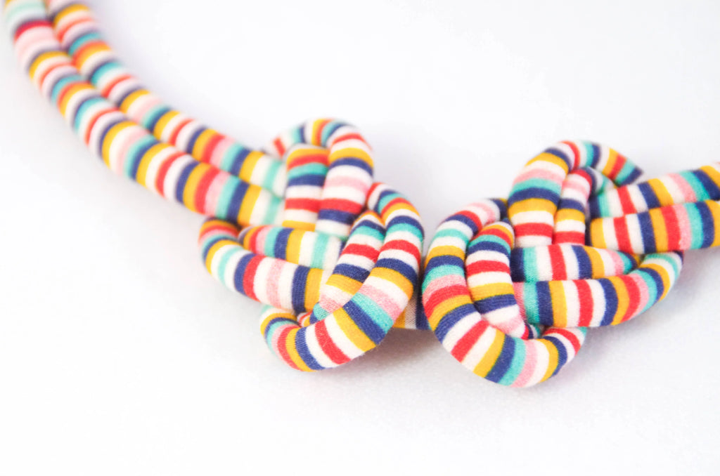 Fairground Follies Eight Knot Fabric Necklace from Bunny Bosworth for sale at Mostyn