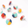 Fairground Follies Harlequin Button Stud Earrings from Bunny Bosworth for sale  at Mostyn