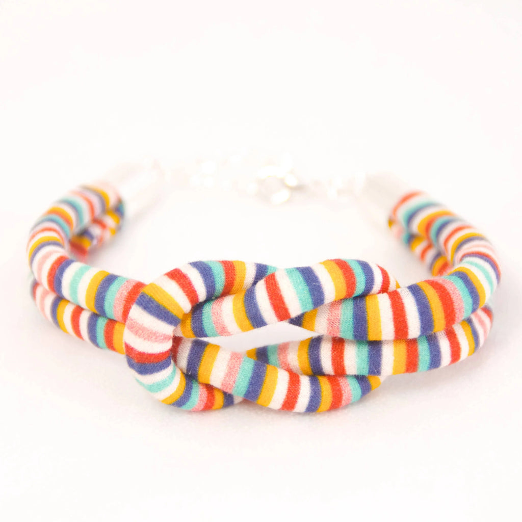 Fairground Follies Reef Knot Fabric Bracelet from Bunny Bosworth for sale at Mostyn