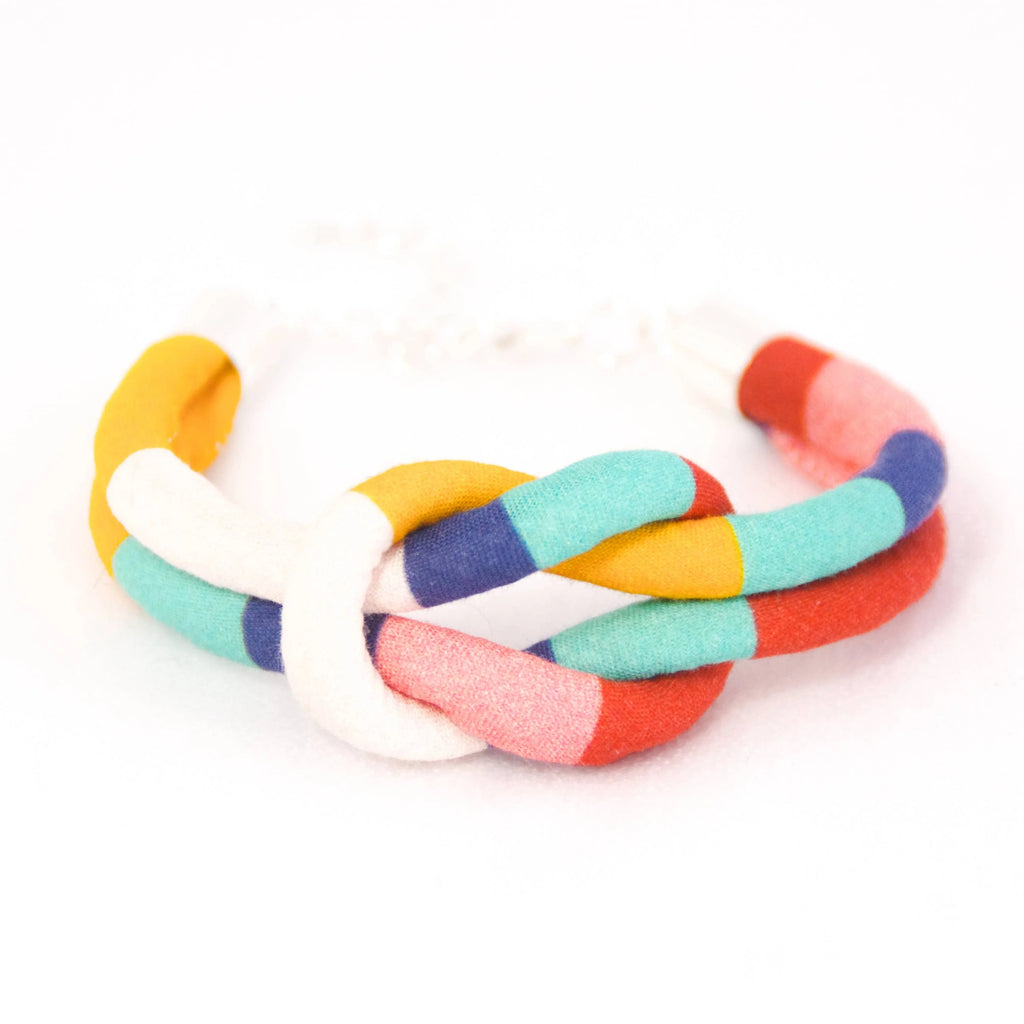 Fairground Follies Reef Knot Fabric Bracelet from Bunny Bosworth for sale at Mostyn