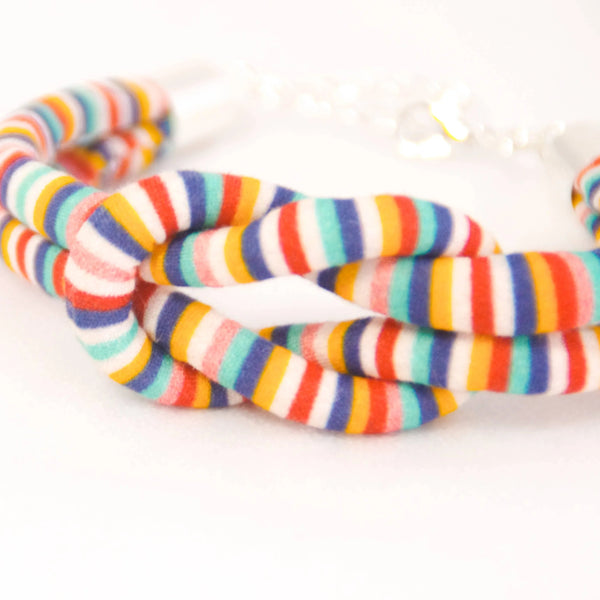Fairground Follies Reef Knot Fabric Bracelet from Bunny Bosworth for sale at Mostyn