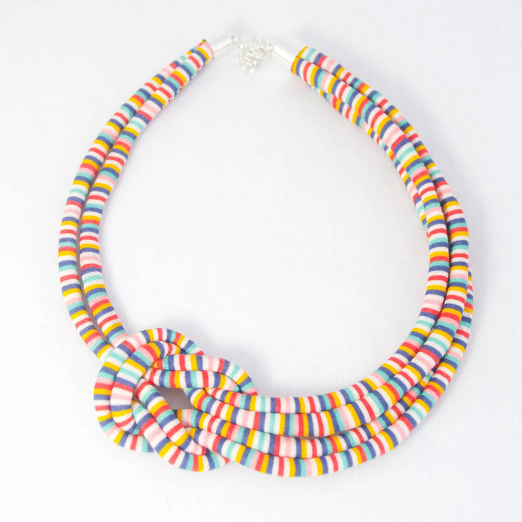 Fairground Follies Reef Knot Fabric Necklace from Bunny Bosworth for sale at Mostyn
