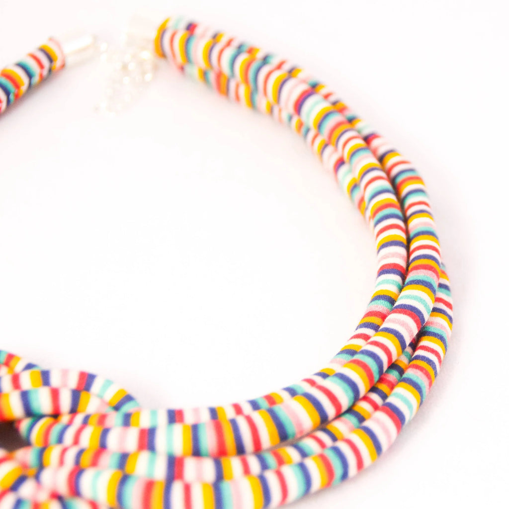 Fairground Follies Reef Knot Fabric Necklace from Bunny Bosworth for sale at Mostyn