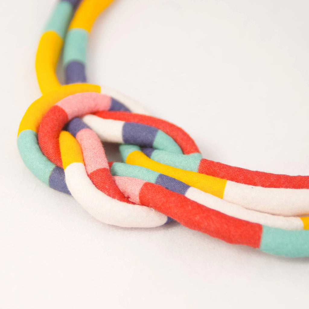 Fairground Follies Reef Knot Fabric Necklace from Bunny Bosworth for sale at Mostyn