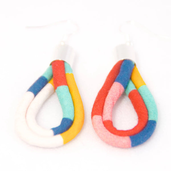 Fairground Follies Teardrop Fabric Earrings from Bunny Bosworth for sale at Mostyn