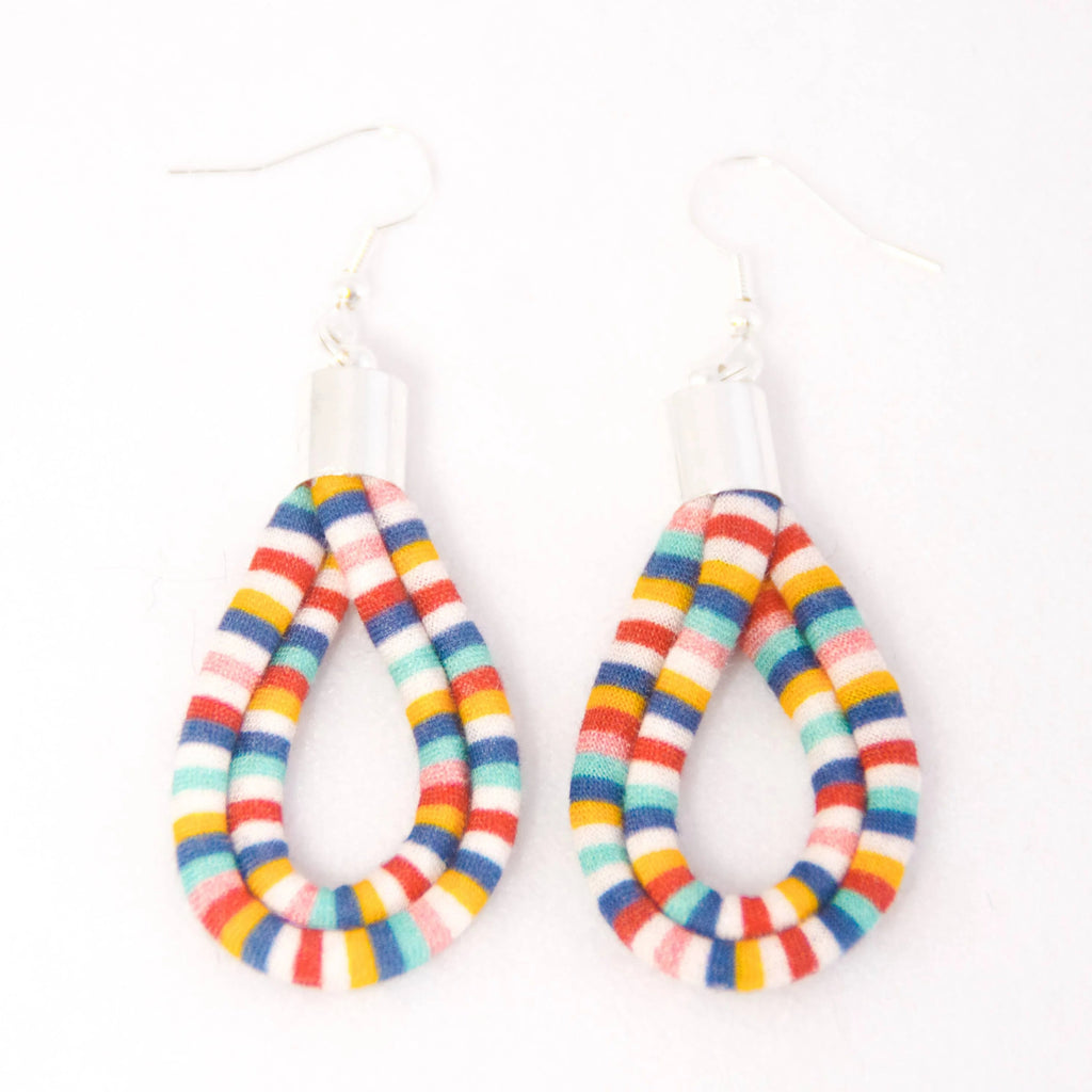 Fairground Follies Teardrop Fabric Earrings from Bunny Bosworth for sale at Mostyn