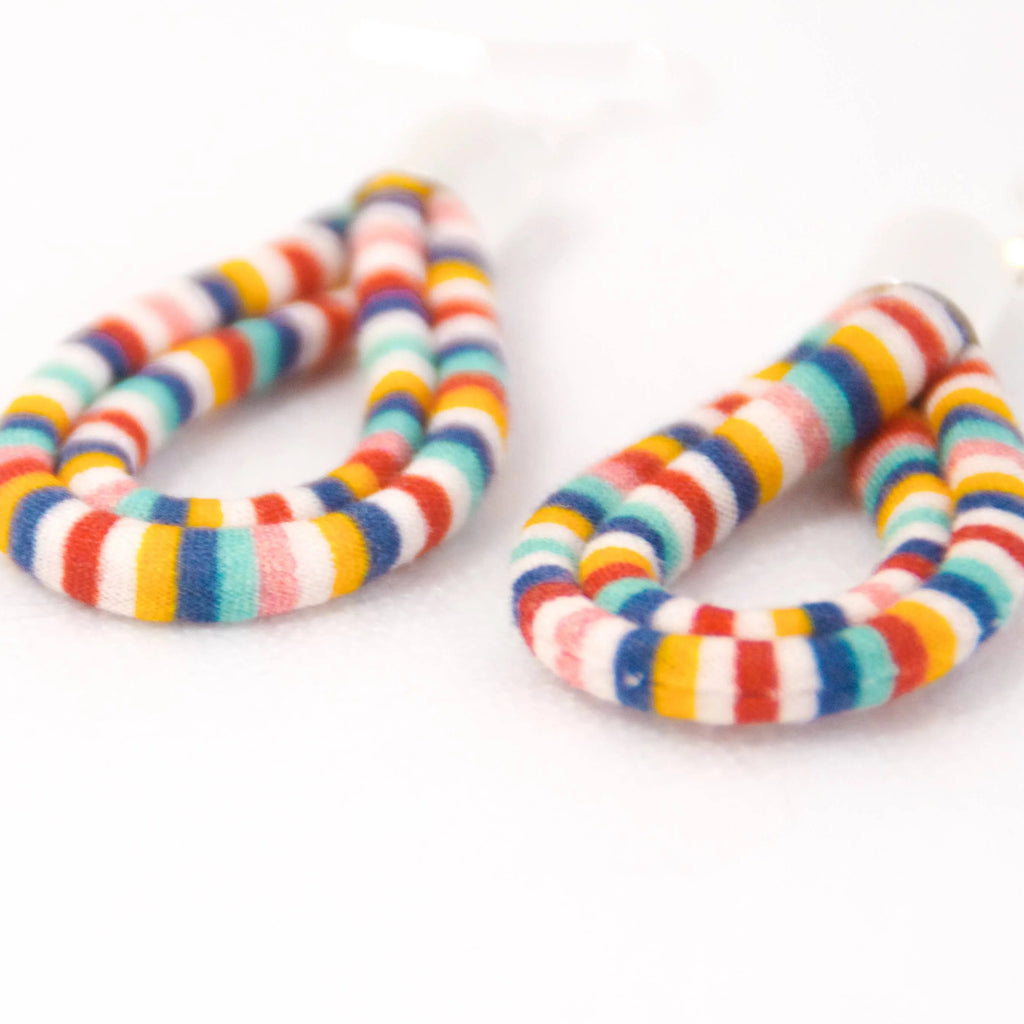 Fairground Follies Teardrop Fabric Earrings from Bunny Bosworth for sale at Mostyn