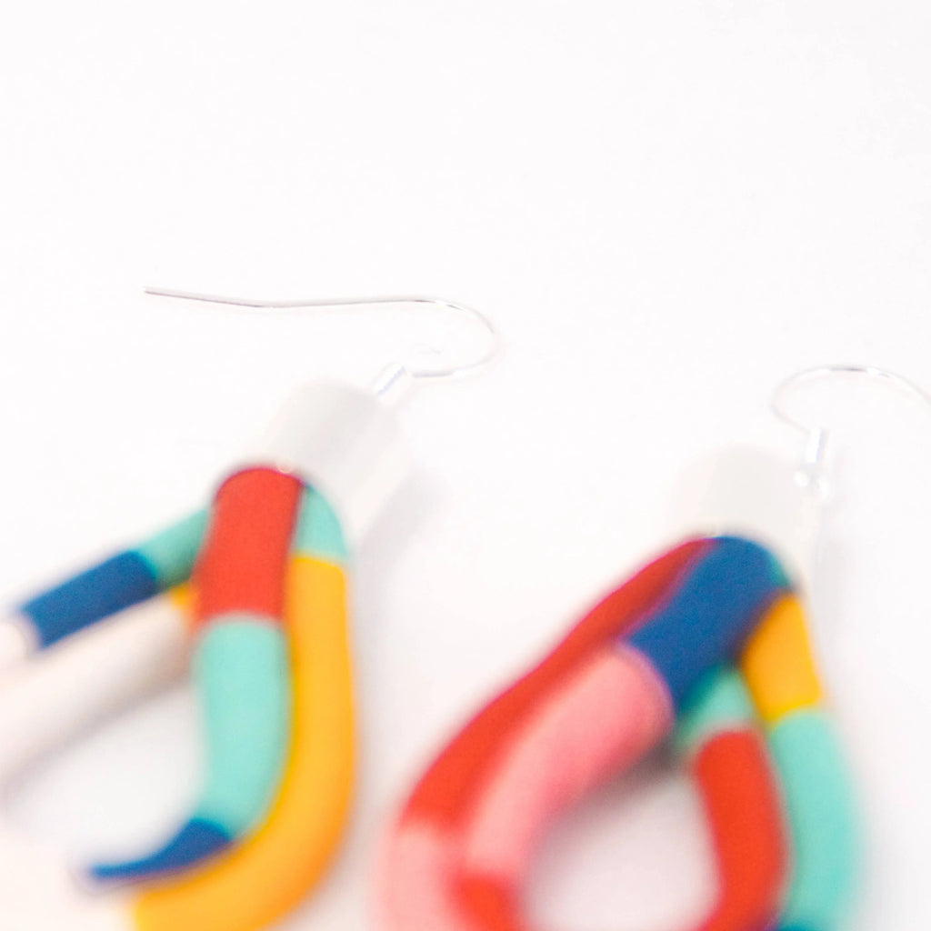 Fairground Follies Teardrop Fabric Earrings from Bunny Bosworth for sale at Mostyn