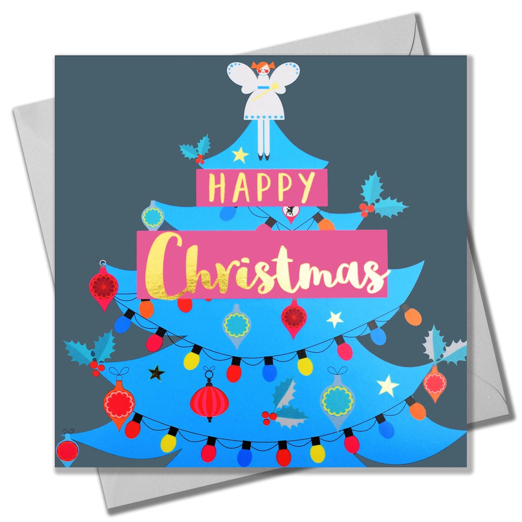 Fairy on a Christmas Tree Christmas Card from Claire Giles Cards for sale at Mostyn