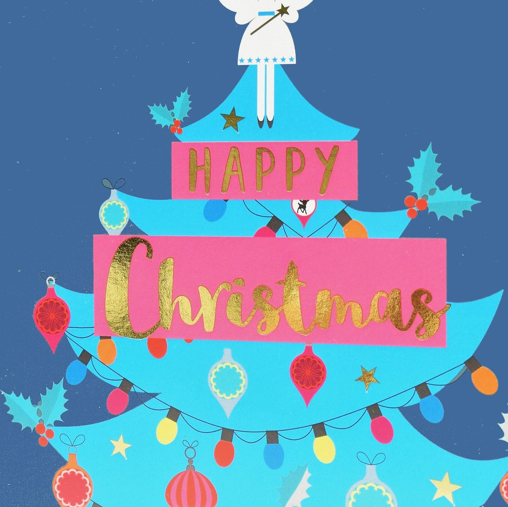 Fairy on a Christmas Tree Christmas Card from Claire Giles Cards for sale at Mostyn