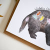 Festive Badger Welsh Christmas Card from Eleri Haf Designs for sale at Mostyn