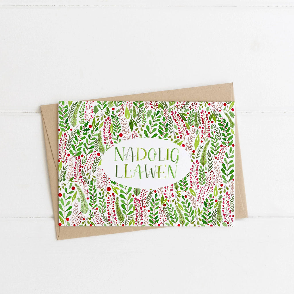  Festive Foliage Recycled Welsh Christmas Card from Eleri Haf Designs for sale at Mostyn