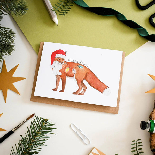 Festive Fox Welsh Christmas Card from Eleri Haf  Designs for sale at Mostyn