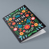 Floral Folk Black Background Mother's Day Card from Maggie Magoo Designs for sale at Mostyn