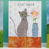 For You Cat Greeting Card with Badge by The Black Rabbit for sale at Mostyn