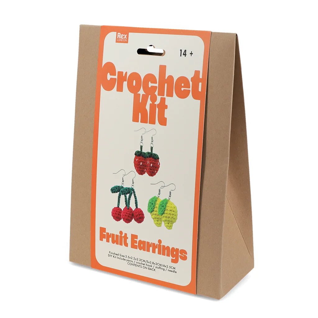 Fruit Earrings Crochet Craft Kit by Rex London for sale at Mostyn
