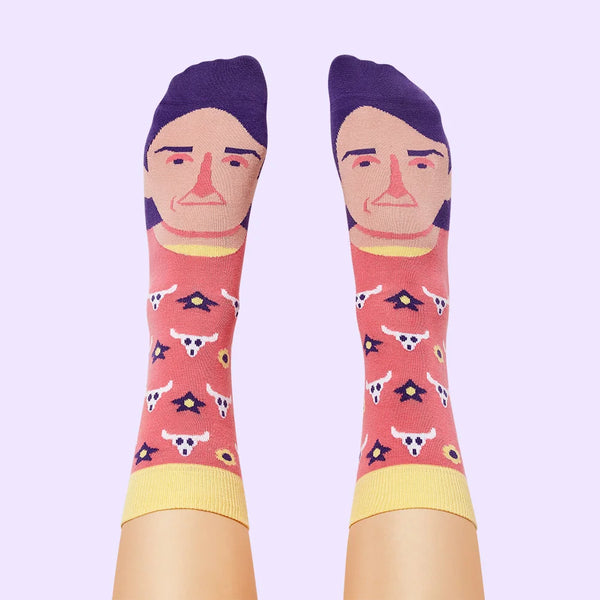 Georgia O'Keefeet Adult 5-8 Artist Socks from Chatty Feet for sale at Mostyn