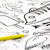 Seaside Giant Colouring In Poster Tablecloth from Eggnogg Colour In for sale at Mostyn