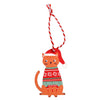 Ginger Cat Wooden Hanging Christmas Decoration from Rex London for sale at Mostyn