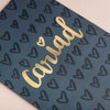 Gold Foil Love Cariad Welsh Valentine's Card from Draenog for sale at Mostyn 2