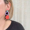 Green Lilac and Red Matisse Stud Earrings from Deryn for sale at Mostyn