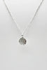 Hammered Sterling Silver Blobby Pendant Necklace on 18" Figaro Chain from Rebecca Oldfield for sale at Mostyn