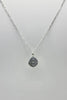 Hammered Sterling Silver Blobby Pendant Necklace on 18" Figaro Chain from Rebecca Oldfield for sale at Mostyn