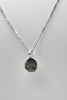 Hammered Sterling Silver Blobby Pendant Necklace on 18" Figaro Chain from Rebecca Oldfield for sale at Mostyn