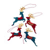 Hand Printed Wooden Reindeer Christmas Decoration Pack from East End Press for sale at Mostyn