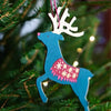 Hand Printed Wooden Reindeer Christmas Decoration Pack from East End Press for sale at Mostyn