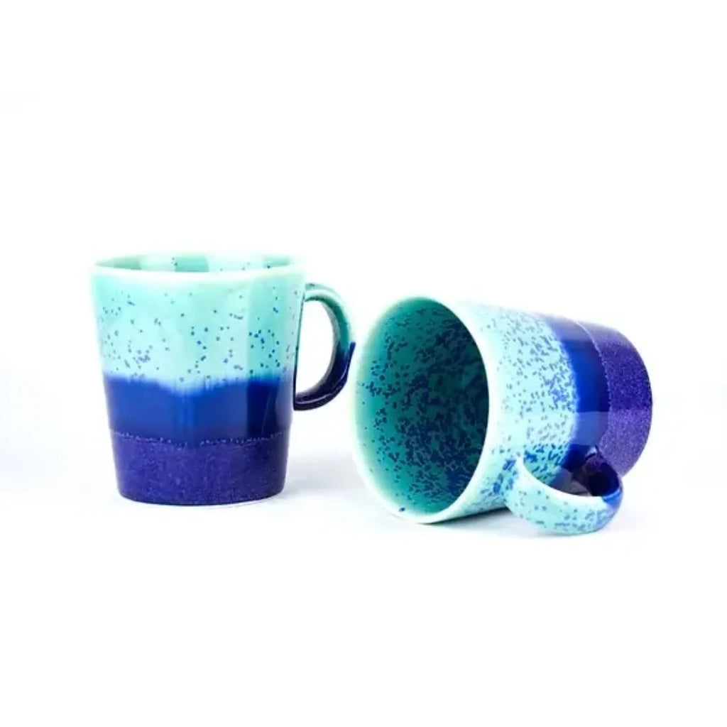 Hand Glazed Ceramic Mug Turquoise and Blues from SGW Lab for sale at Mostyn