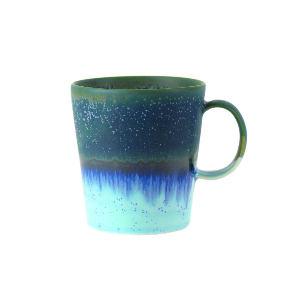 Hand Glazed Ceramic Mug Turquoise and Greens from SGW lab for sale at Mostyn