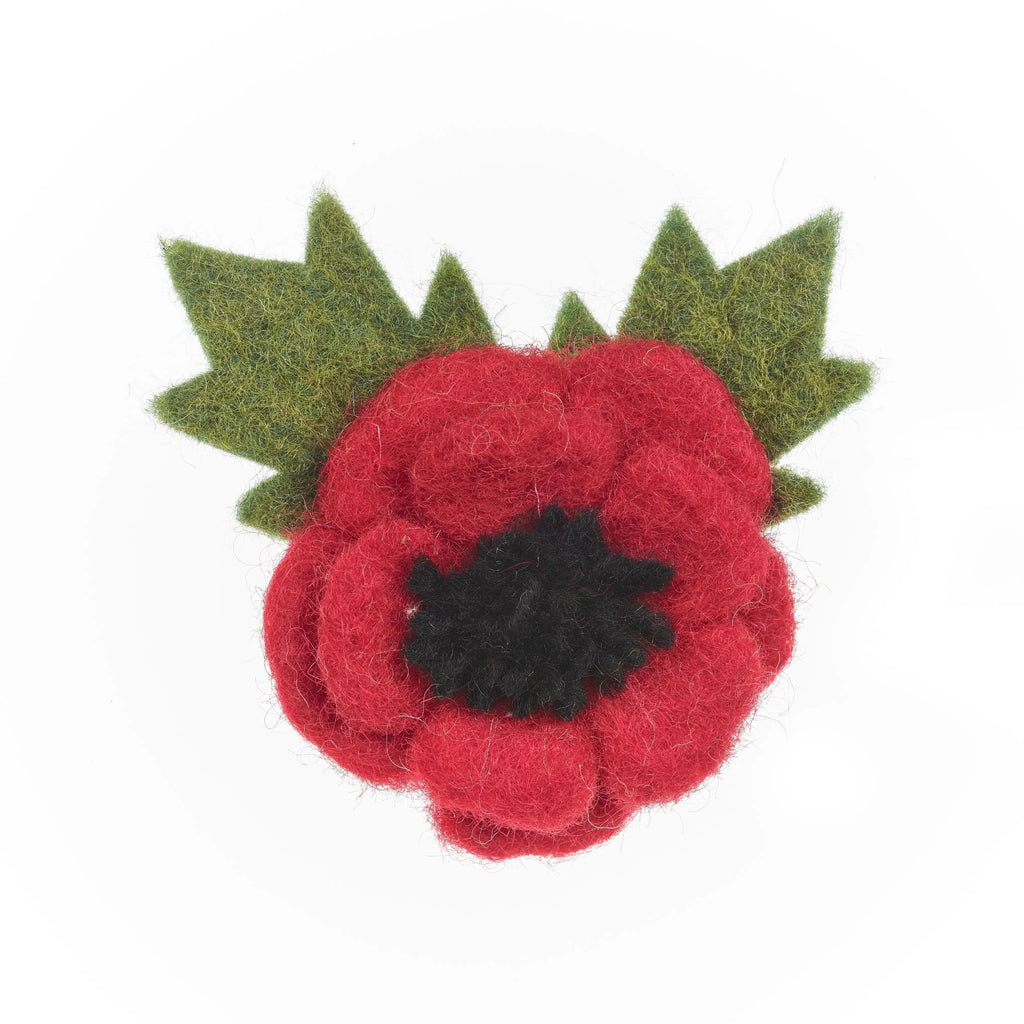 Handcrafted Felt Poppy Brooch from Felt So Good for sale at Mostyn