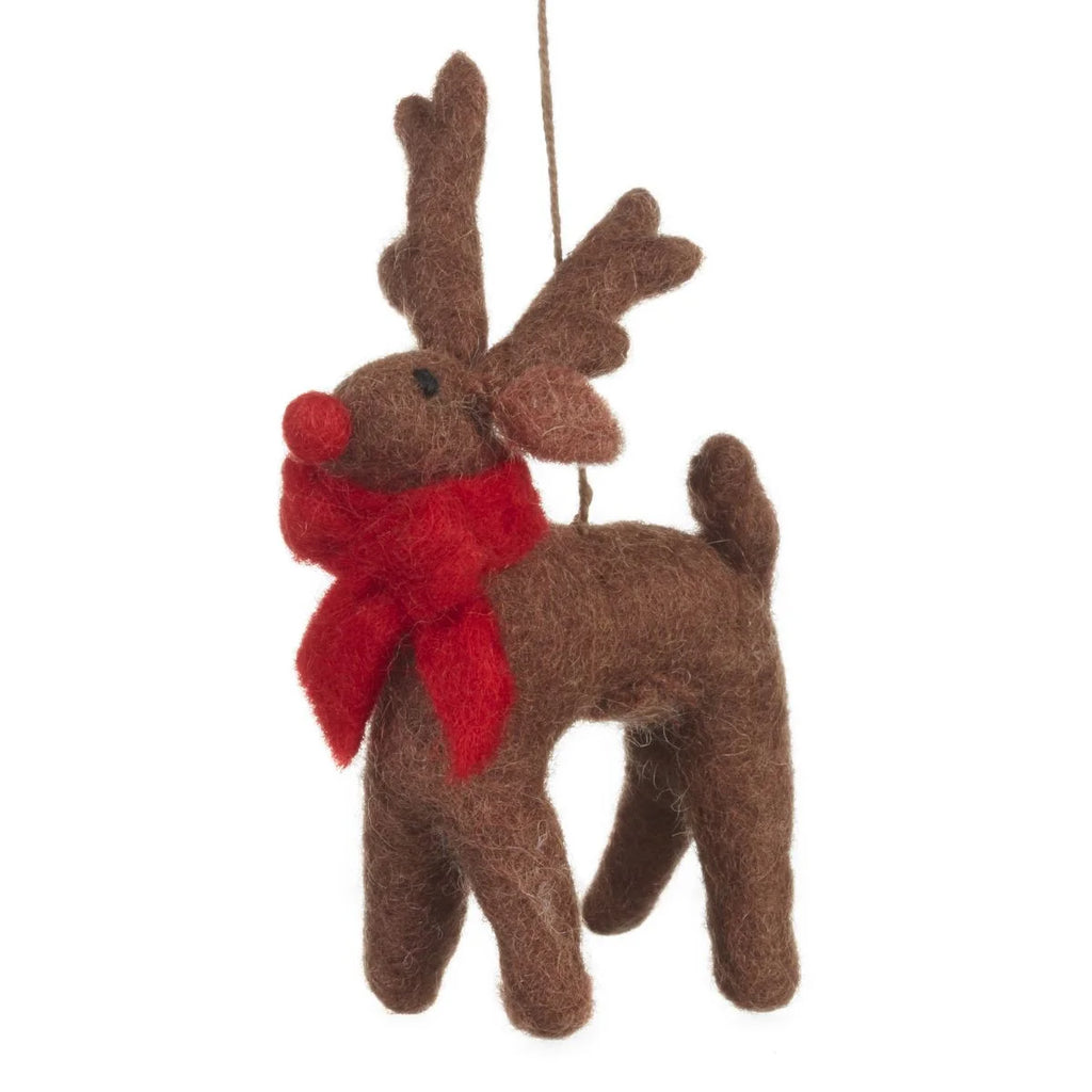 Handcrafted Felt Rudolph Christmas Hanging Decoration from Felt So Good for sale at Mostyn