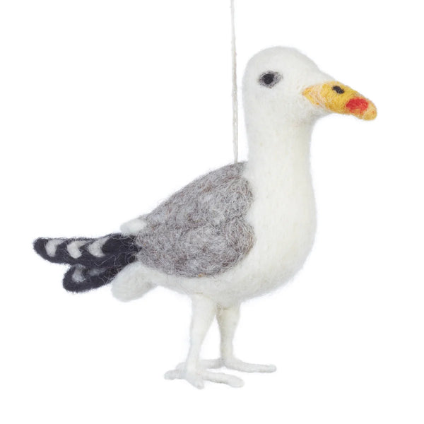 Handcrafted Felt Seagull Hanging Decoration from Felt so Good for sale at Mostyn