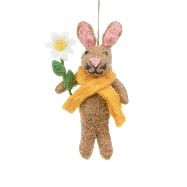 Handcrafted Marigold the Rabbit Felt Hanging Decoration from Felt so Good for sale at Mostyn